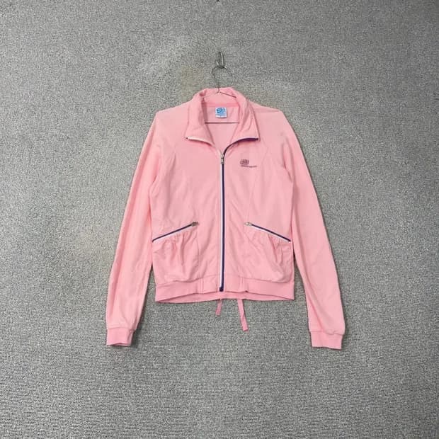 스케쳐스 연핑크 빈티지 코튼 집업 저지 95