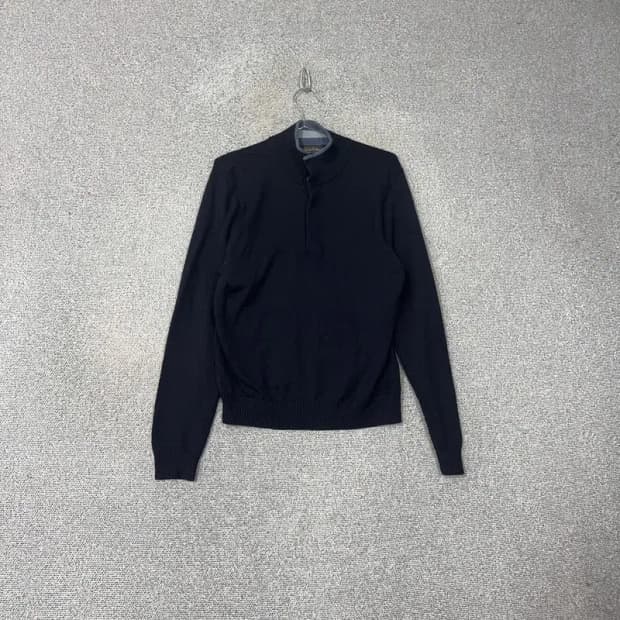 브룩스브라더스 메리노울 반집업 네이비 니트 S