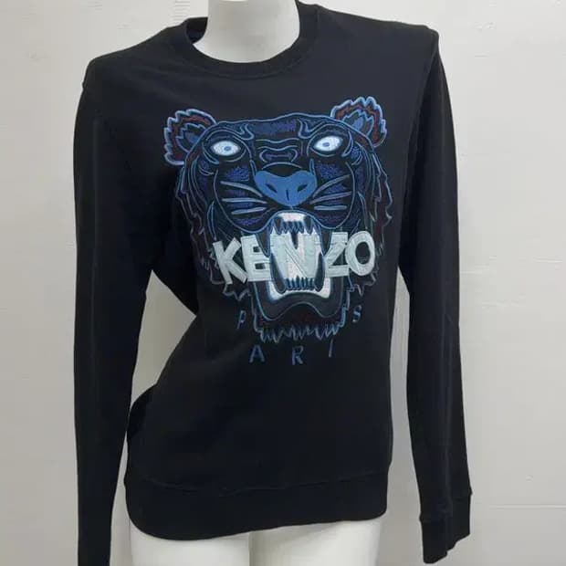 겐조 자수 프린팅 블랙 맨투맨 M