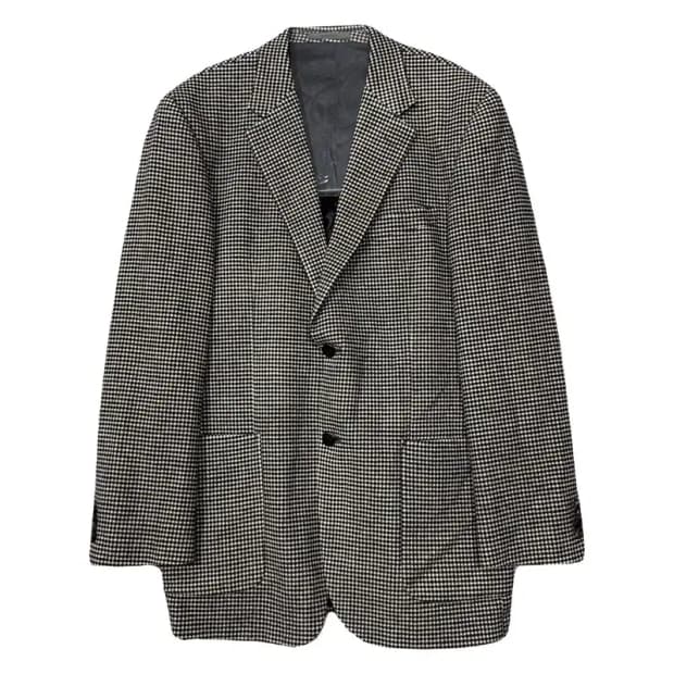 지방시 체크 블랙 버튼 클래식 블레이저 XL