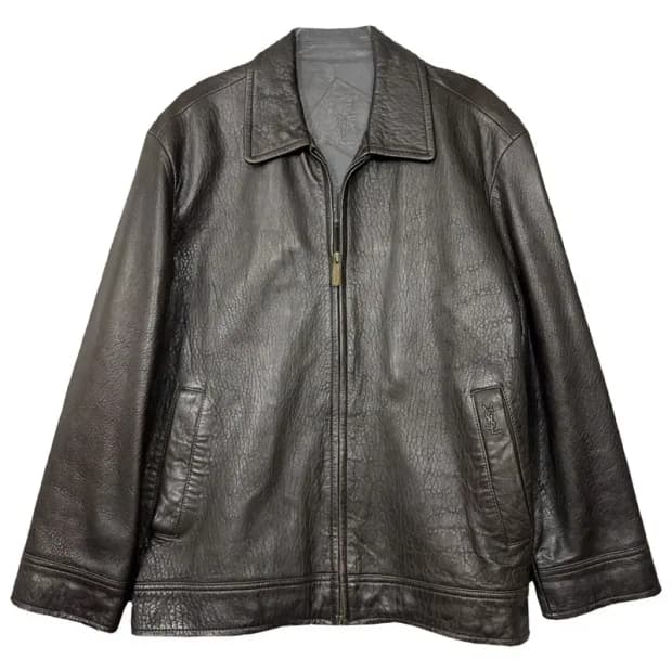 입생로랑 브라운 빈티지 쉽스킨 양가죽 자켓 95