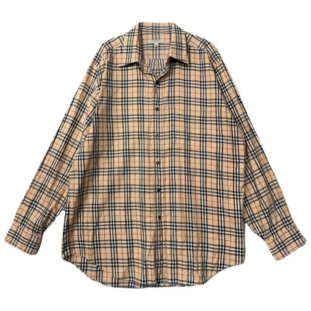 버버리 로고 노바 체크 오버핏 셔츠 L