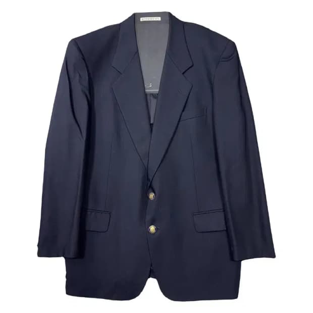 지방시 네이비 투버튼 울 실크 클래식 블레이저 40R