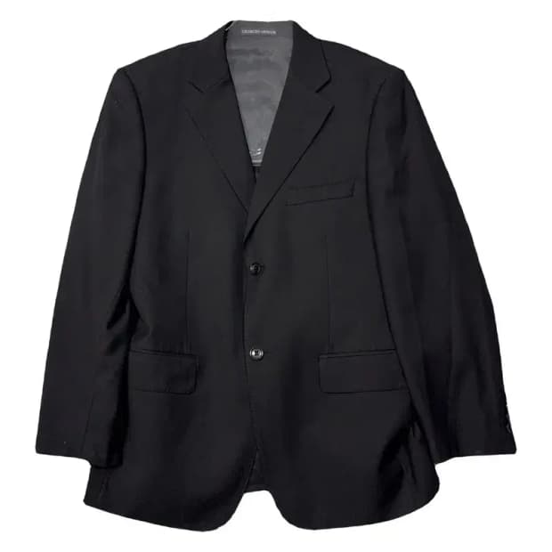 조르지오 아르마니 클래식 울 블랙 블레이저 48