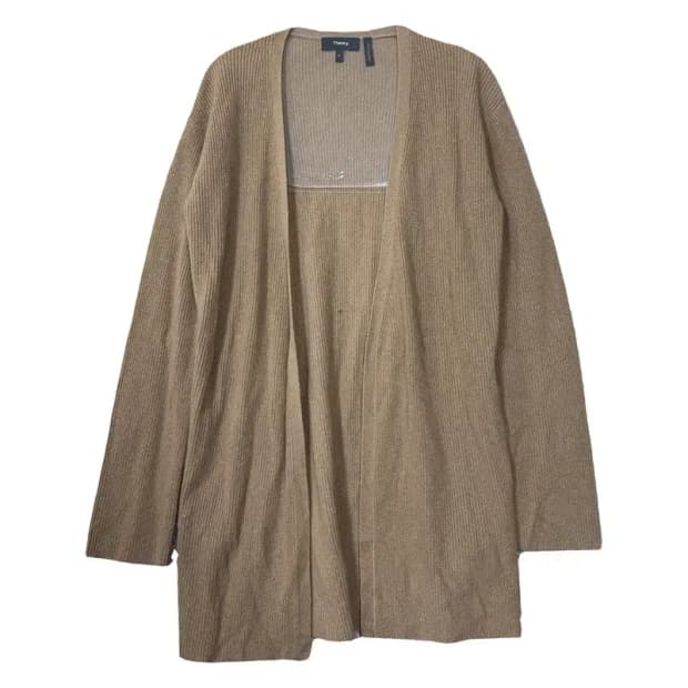 띠어리 베이지 캐시미어 100% 롱 니트 가디건 S