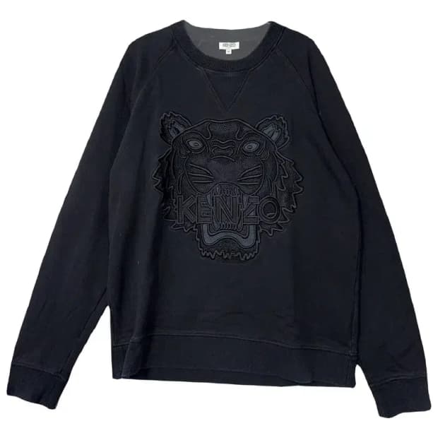 겐조 타이거 자수 로고 블랙 맨투맨 M