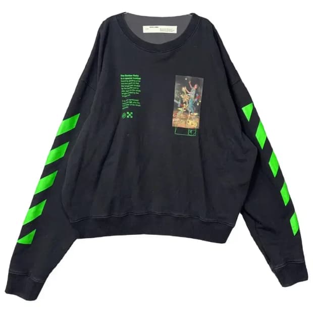 오프화이트 파스칼 페인팅 블랙 맨투맨 XL