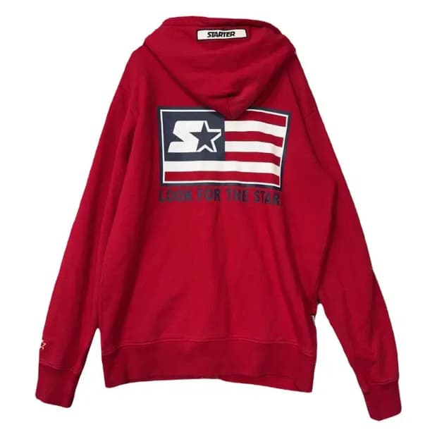 스타터 레드 성조기 백로고 오버핏 후드 집업 L