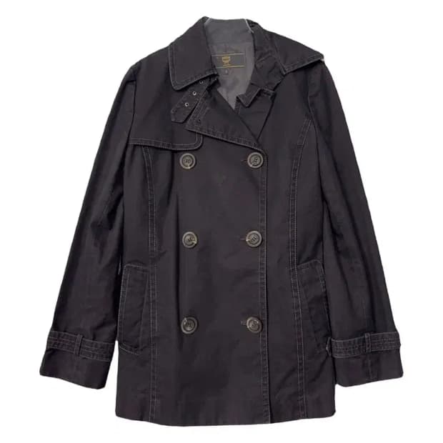 MCM 블랙 버튼 클래식 트렌치 코트 4