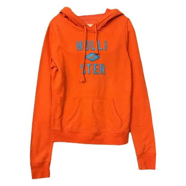 홀리스터 스펠 로고 오렌지 후드티 S