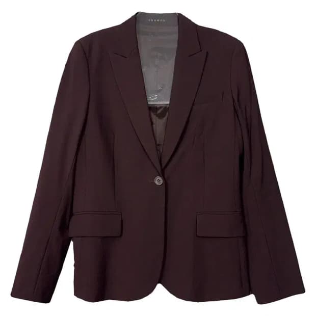 띠어리 여성 클래식 버건디 블레이저 L