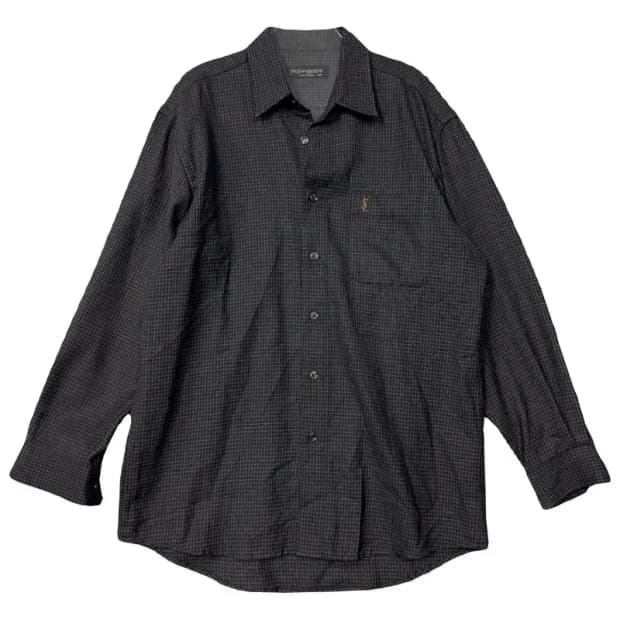 입생로랑 체크 로고 빈티지 셔츠 100