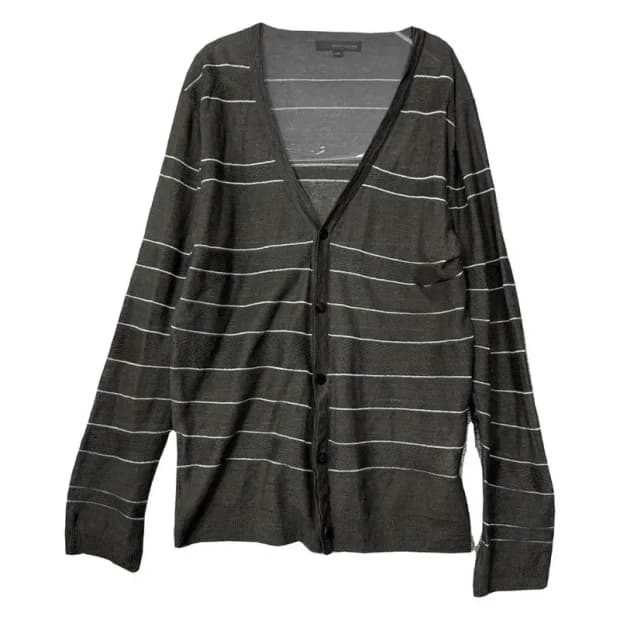 솔리드옴므 스트라이프 그레이 니트 가디건 50(105)