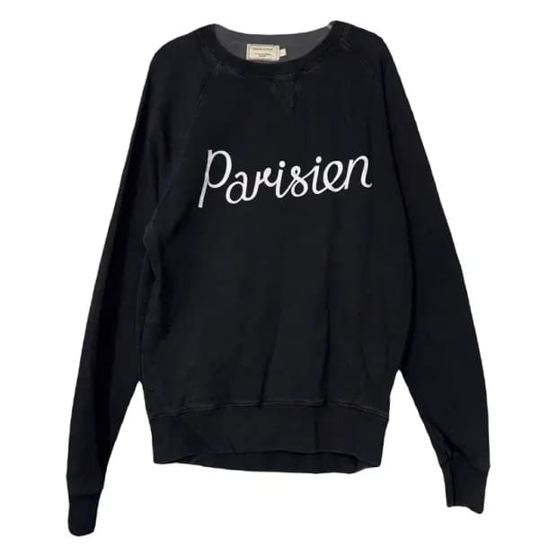 메종키츠네 스펠 프린팅 블랙 맨투맨 S