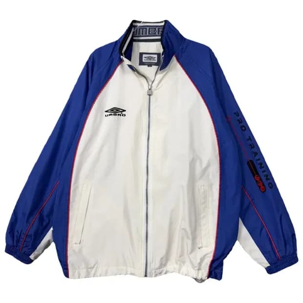 엄브로 올드스쿨 블루 화이트 투톤 바람막이 95(L)