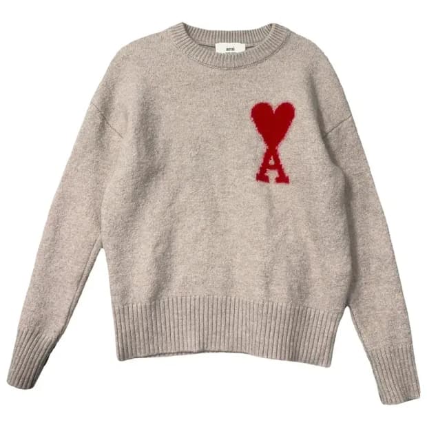 아미 빅하트 베이지 울 니트 S