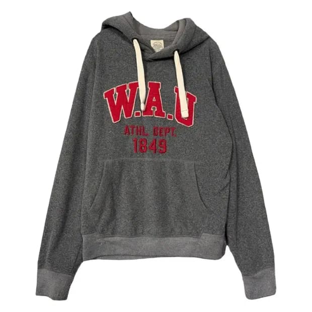 후아유 Y2K 스펠 로고 그레이 후드티 L