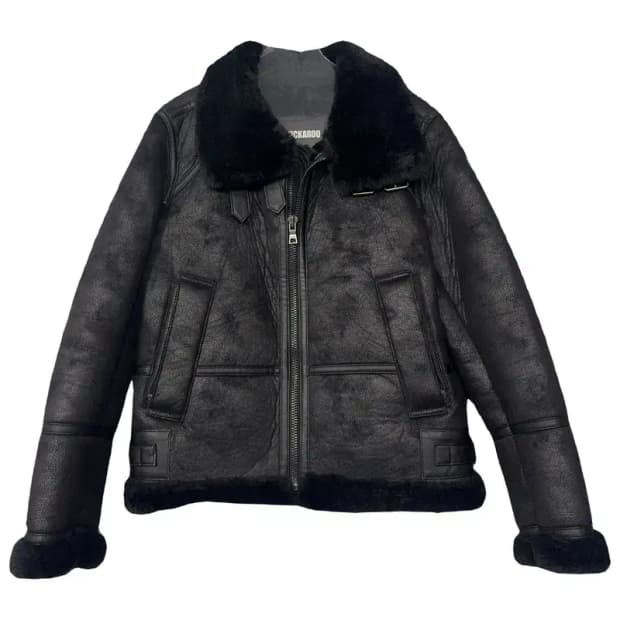 버커루 블랙 무스탕 자켓 L