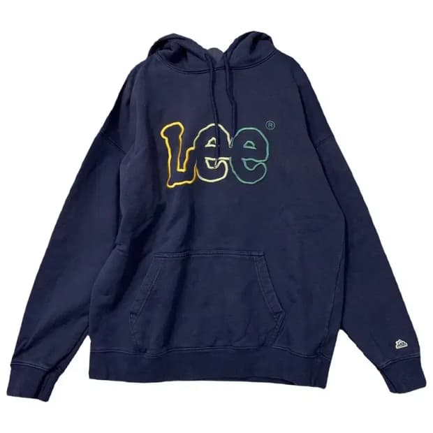 리 프린팅 네이비 후드티 L