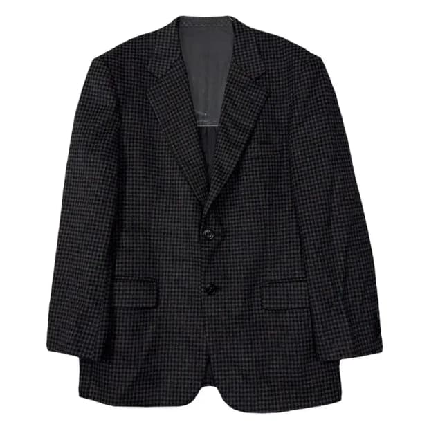 입생로랑 체크 블랙 블레이저 100