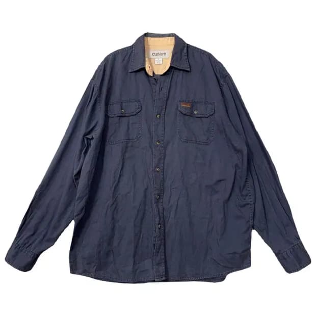 칼하트 네이비 투포켓 빈티지 오버핏 셔츠 L