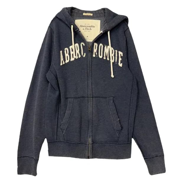 아베크롬비 Y2K 스펠 자수 하드 코튼 후드집업 M