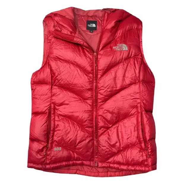 노스페이스 800 레드 다운 패딩 조끼 90