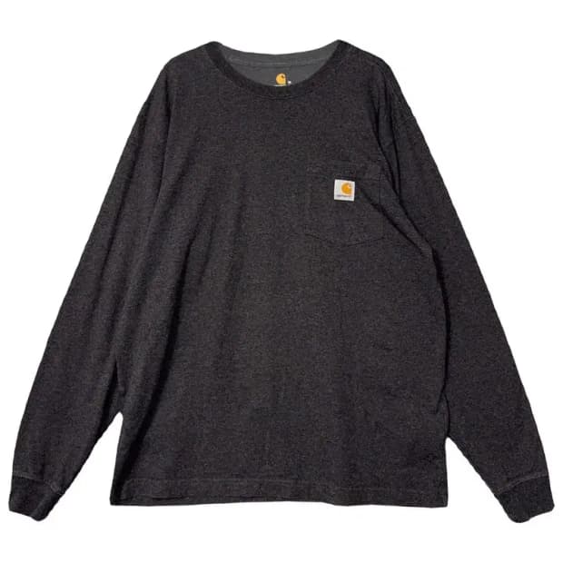 칼하트 그레이 빈티지 포켓 슬리브 긴팔티 M