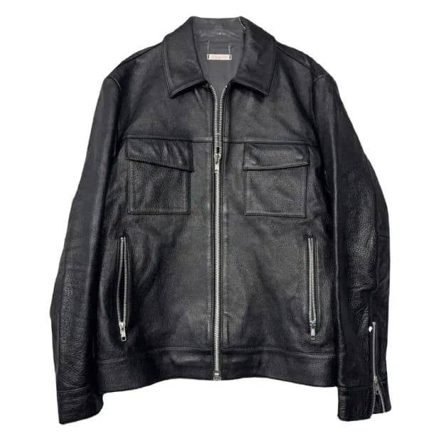 드로우핏 소가죽 빈티지 레더 자켓 M