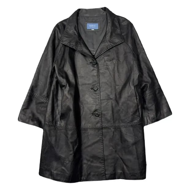 빈티지 블랙 양가죽 코트 66