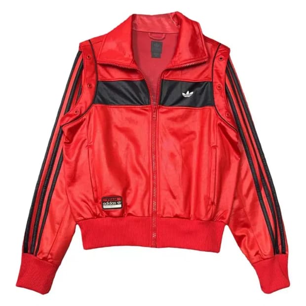 아디다스 흑탭 Y2K 레이싱 레드 트랙탑 집업 저지 85