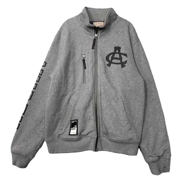 아비렉스 프린팅 로고 그레이 오버핏 트랙탑 집업 XL