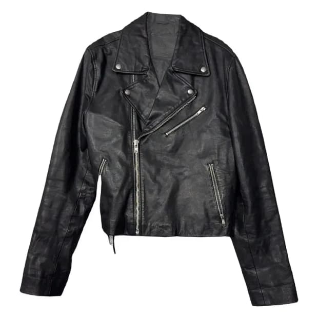 아소스 블랙 여성 리얼 레더 라이더 자켓 L