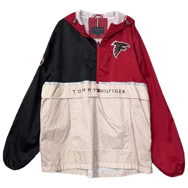 타미힐피거 올드스쿨 멀티컬러 풀오버 후드 아노락 L