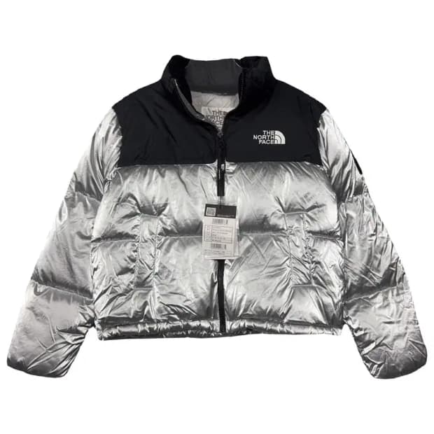 [새상품]노스페이스 실버 유광 크롭 패딩 S/85