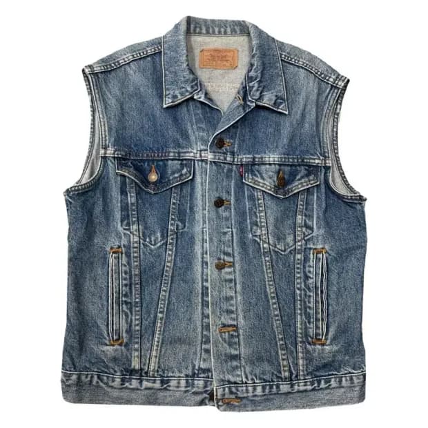 리바이스 빈티지 워싱 데님 조끼 M