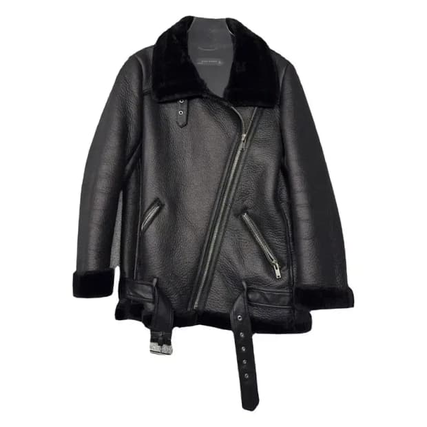 자라 블랙 무스탕 S