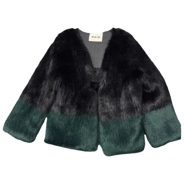 나인 그라데이션 페이크 퍼 자켓 F