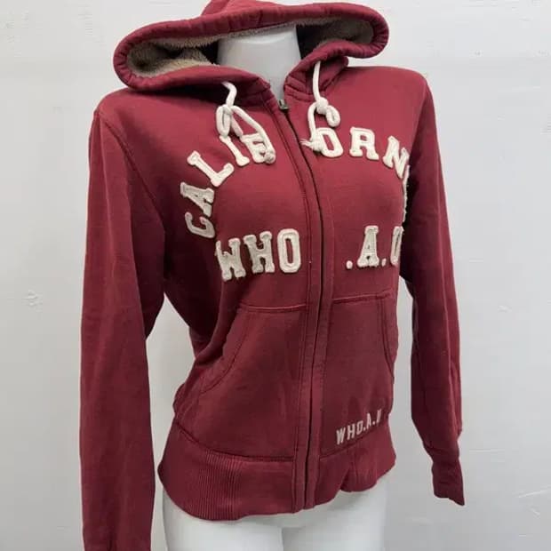 후아유 프린팅 와인 집업 SMALL