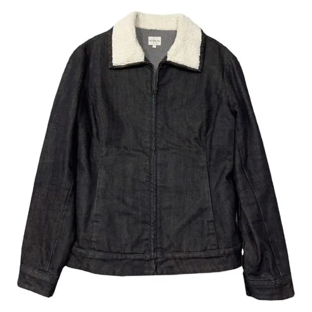 캘빈클라인 흑청 양털 카라 코튼 자켓 L