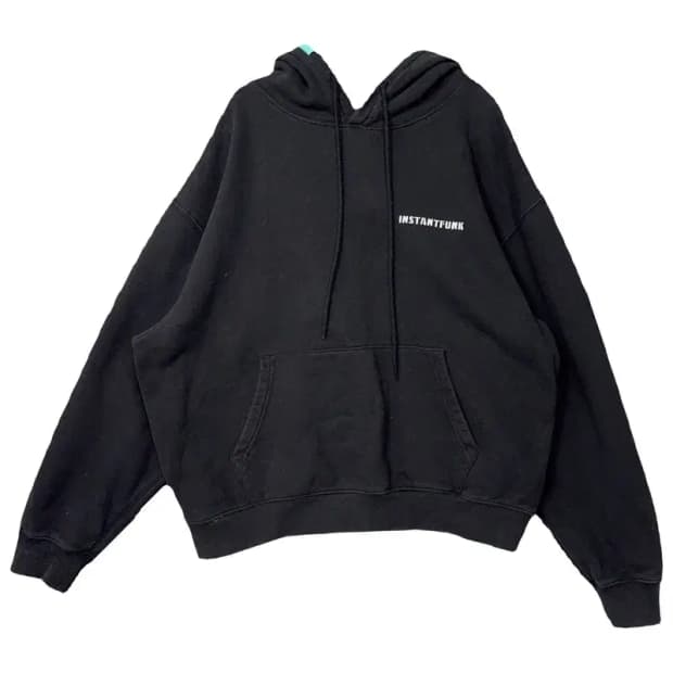 인스턴트 펑크 로고 블랙 스웻 후드티 3