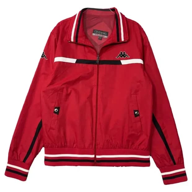 카파 레드 빈티지 집업 저지 L