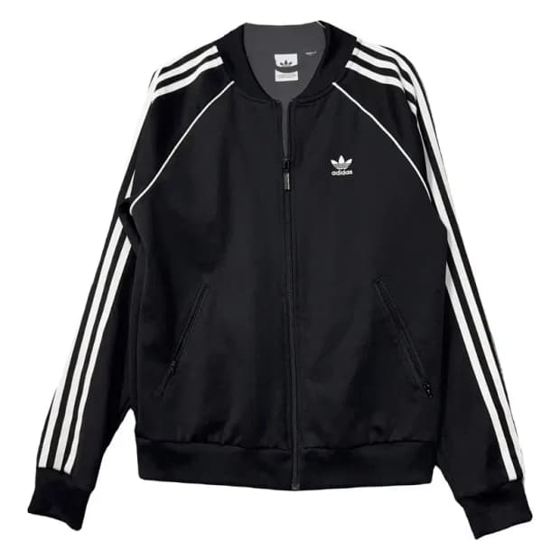 아디다스 불꽃 검흰 트랙탑 블루종 저지 S