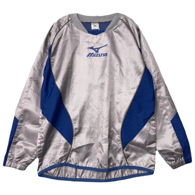 [새상품]미즈노 실버 유광 빈티지 땀복 웜업 M