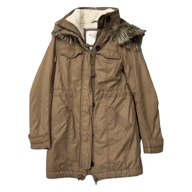 아베크롬비 브라운 양털 빈티지 야상 점퍼 코트 XS
