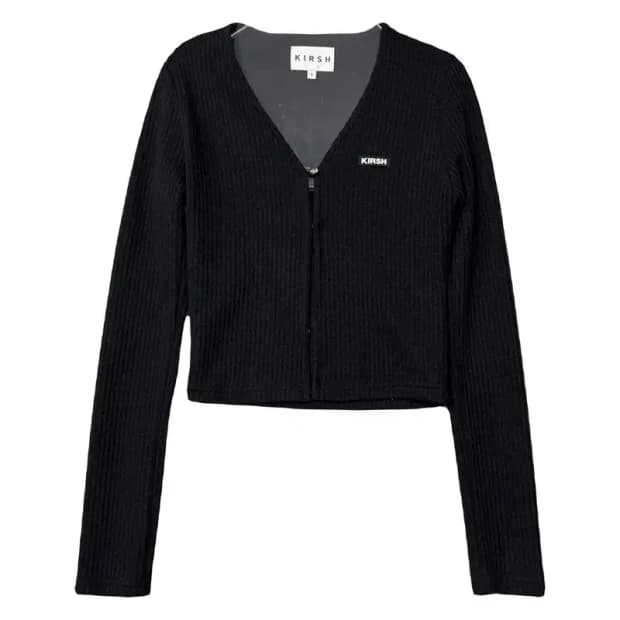 키르시 블랙 크롭 니트 집업 1