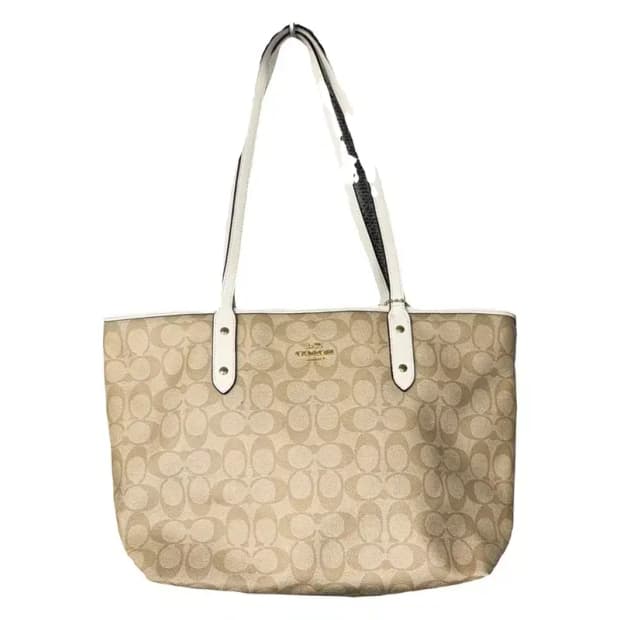 코치 베이지 Y2K 패턴 빈티지 토트백