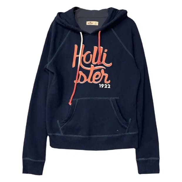 홀리스터 자수 로고 스티치 y2k 네이비 후드티 S