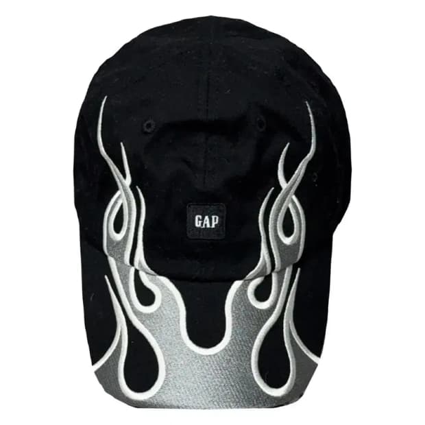 갭 불꽃 프린팅 블랙 볼캡 F