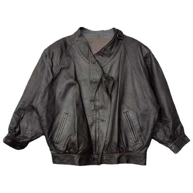 재팬 빈티지 딥브라운 레더 자켓 F